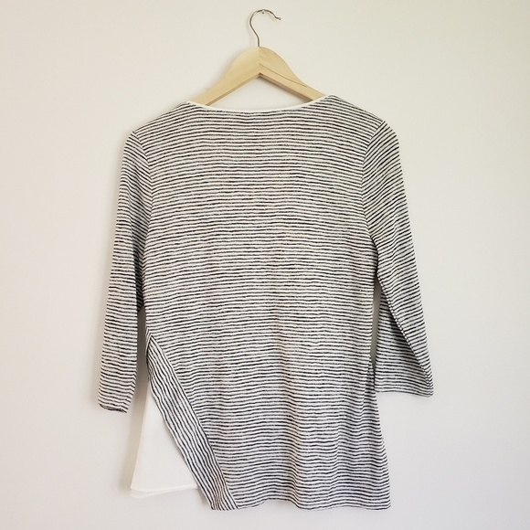 WHBM Striped Asymmetrical Blouse - Picture 2 of 6